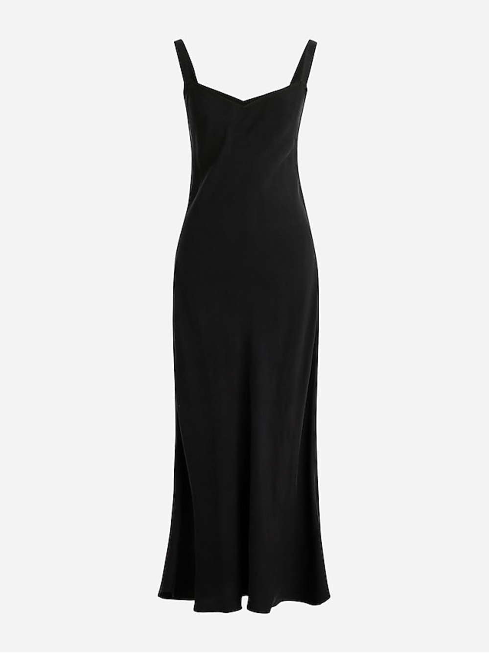 J.Crew | Gwyneth V-neck cupro-blend slip dress in classic black